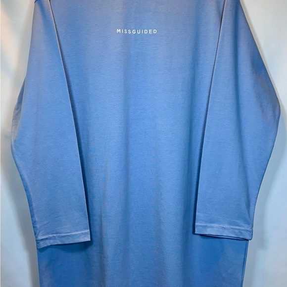 Missguided Light Blue Long Sleeve T-shirt Dress Size 10 NWT - Picture 3 of 3